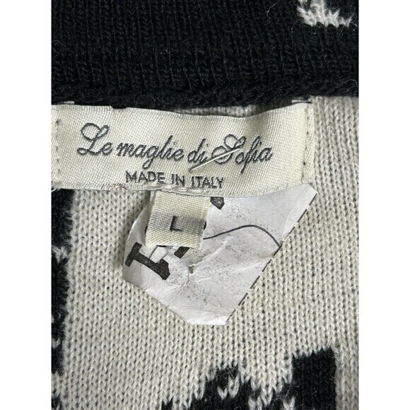 Le Magli Di Sofia Houndstooth Open Cardigan Sweater Large Twee London Paris - Picture 6 of 6